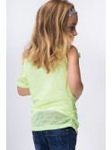 Blouse with a neon yellow bow DZ6021 - Online store - Boutique